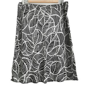 🍒 Florence + Fred Pull-On Lingerie Light Slip Style Knee Length Skirt B&W Sz 16